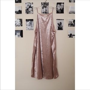 blush velvet dress